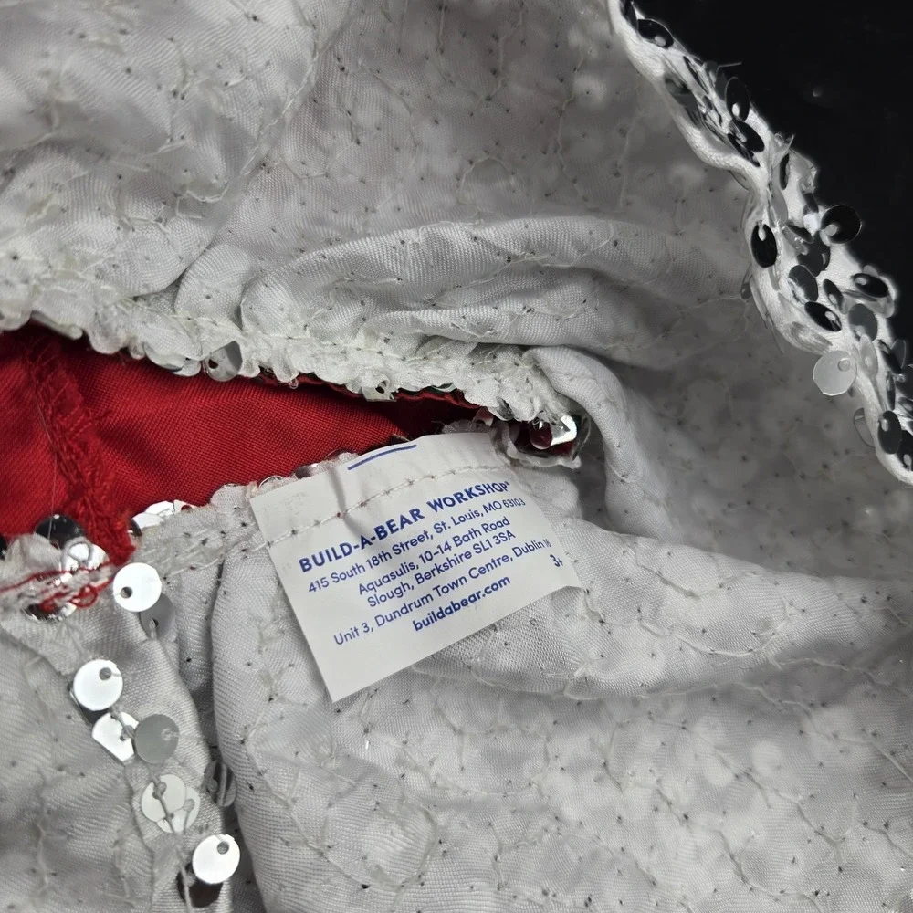 Build A Bear Red Christmas Snowflake Dress Petticoat & Fur Boots BAB Glitter Seq